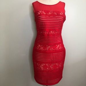 Signature by Sangria Red Lace Dress